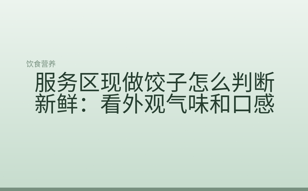 服务区现做饺子怎么判断新鲜：看外观气味和口感