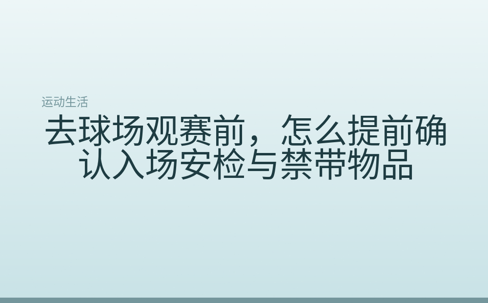 去球场观赛前，怎么提前确认入场安检与禁带物品