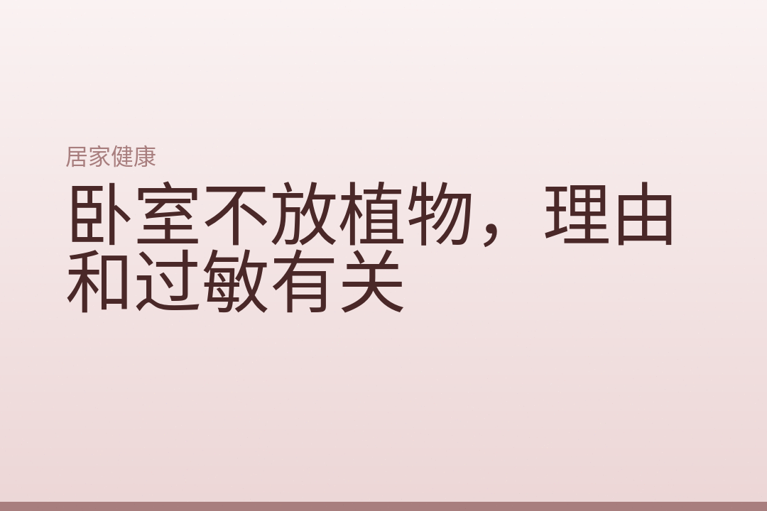 卧室不放植物，理由和过敏有关